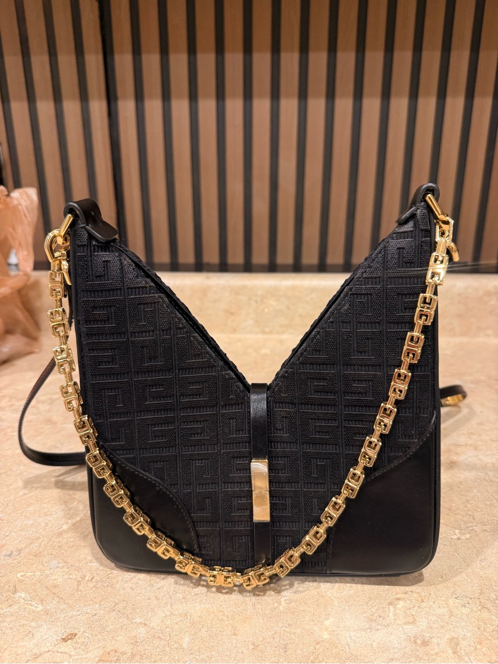Givenchy Black Shoulder Bag with Gold Chain